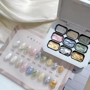 Nine-Color Solid Pearl Nail Polish Adhesive, Gradient Coloring Gel, High Saturation Trendy Nail Art Kit, Perfect Gift