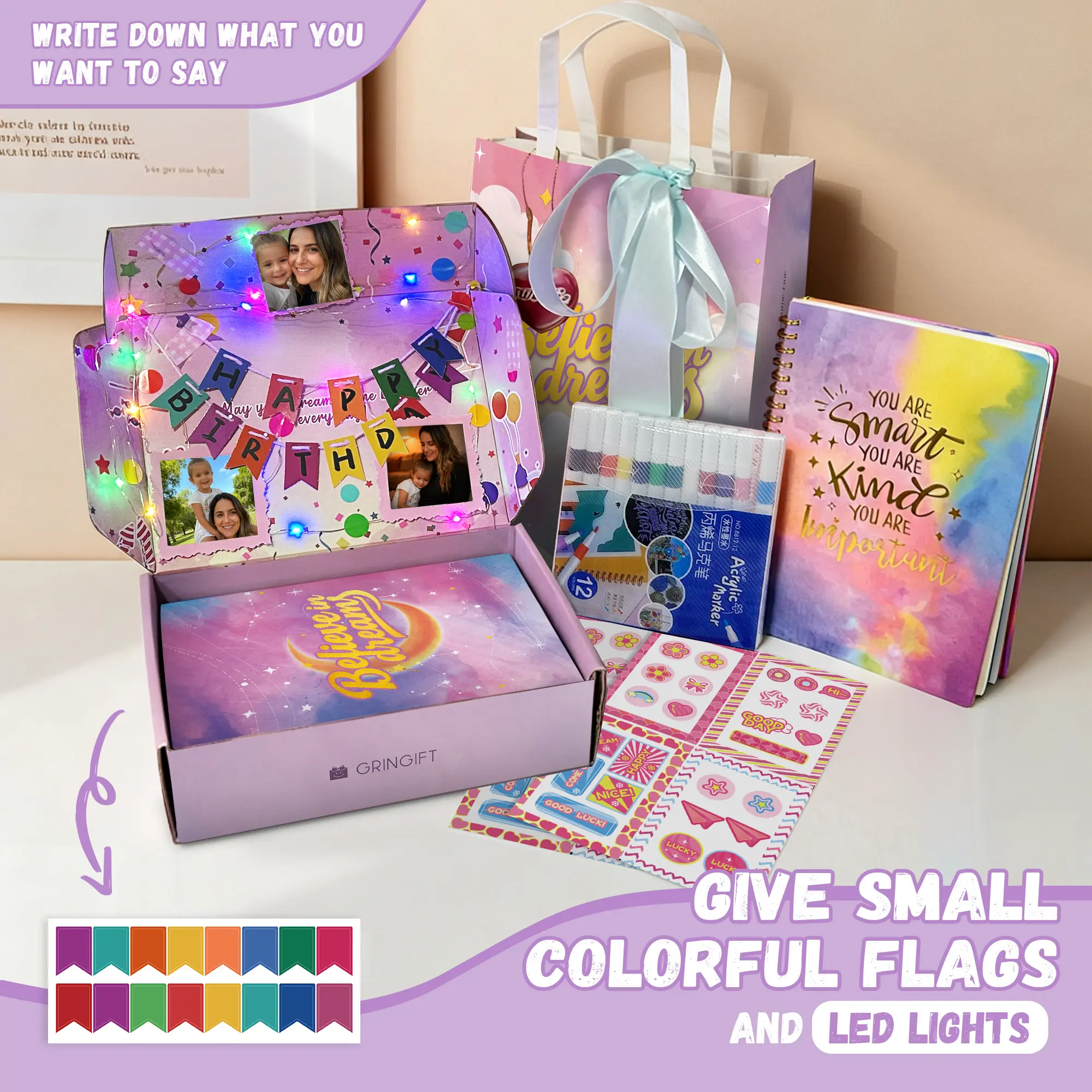 40Pcs DIY Journal Kit for Tween & Teen Girls, Complete Stationery Scrapbook Set with 99 Inch Long Scrapbook & Full Sticker Pack, Fun Journaling Art Craft Supplies, Perfect Birthday & Holiday Gift for Girls Ages 8 to 14