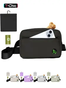 Pet Training Treat Bag & Walking Fanny Pack with Carabiner & Dog Waste Bags, Built-in Poop Bag Dispenser, Puppy Pet Treat Adjustable Waist Belt Bag
