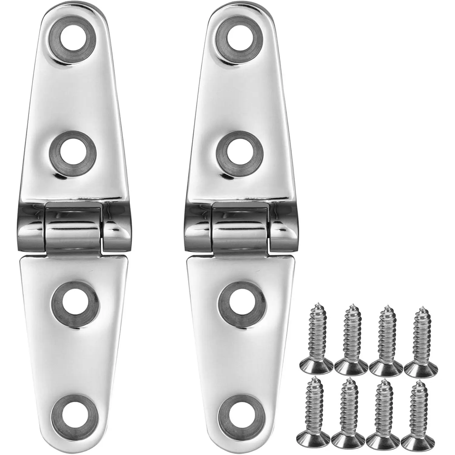 Boat Strap Hinges 4" x 1" 316 Stainless Steel Hinge,Marine Heavy Duty Deck Cupboard Hinge,Cabinet Hatch Hardware,Pack of 2