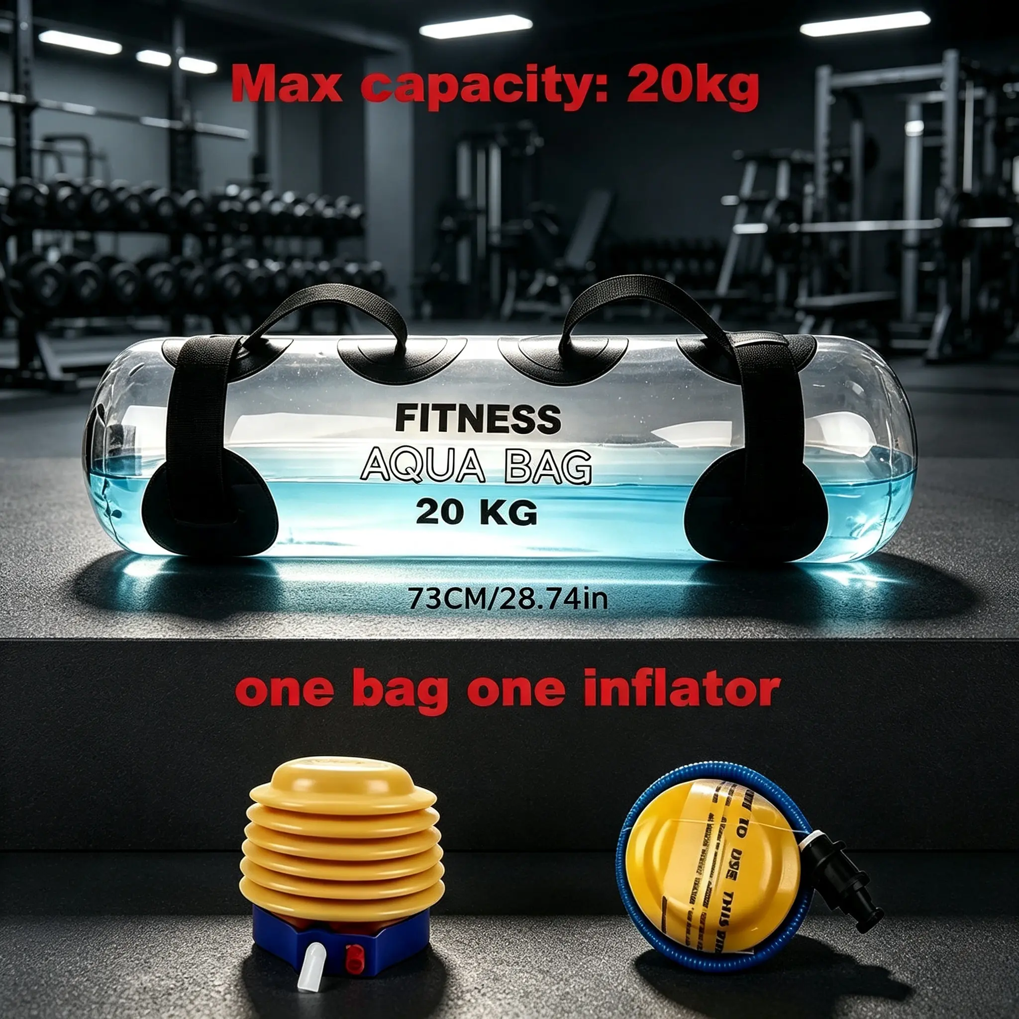 Portable Fitness Aqua Bag 20KG Adjustable Water Weight Bag Functional Training Equipment for Home Gym Full Body Workout