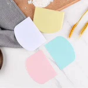 4-Piece Bench Multi-Functional Scraper Set, Non-BPA Food Grade Pe Material, Flexible Dough Cutter, Bakery Tool, Baking Tools, Baking Utensils Supplies, Cake & Candy Frosting (blue, )