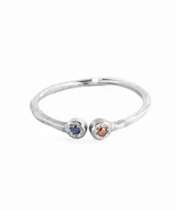 Estrella Piscis Stacking Ring in Sterling Silver with Garnet and Iolite