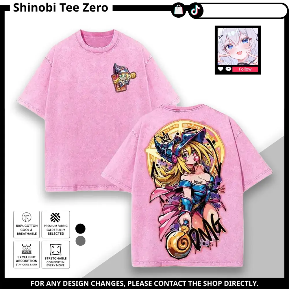 Yami Yugi dark magician girl student king of games Yugioh Yu-gi-oh Monster Card Yugi Muto anime manga game 2 sided Washed Tshirt Soft Tops 90s graphic tees merch unisex movie