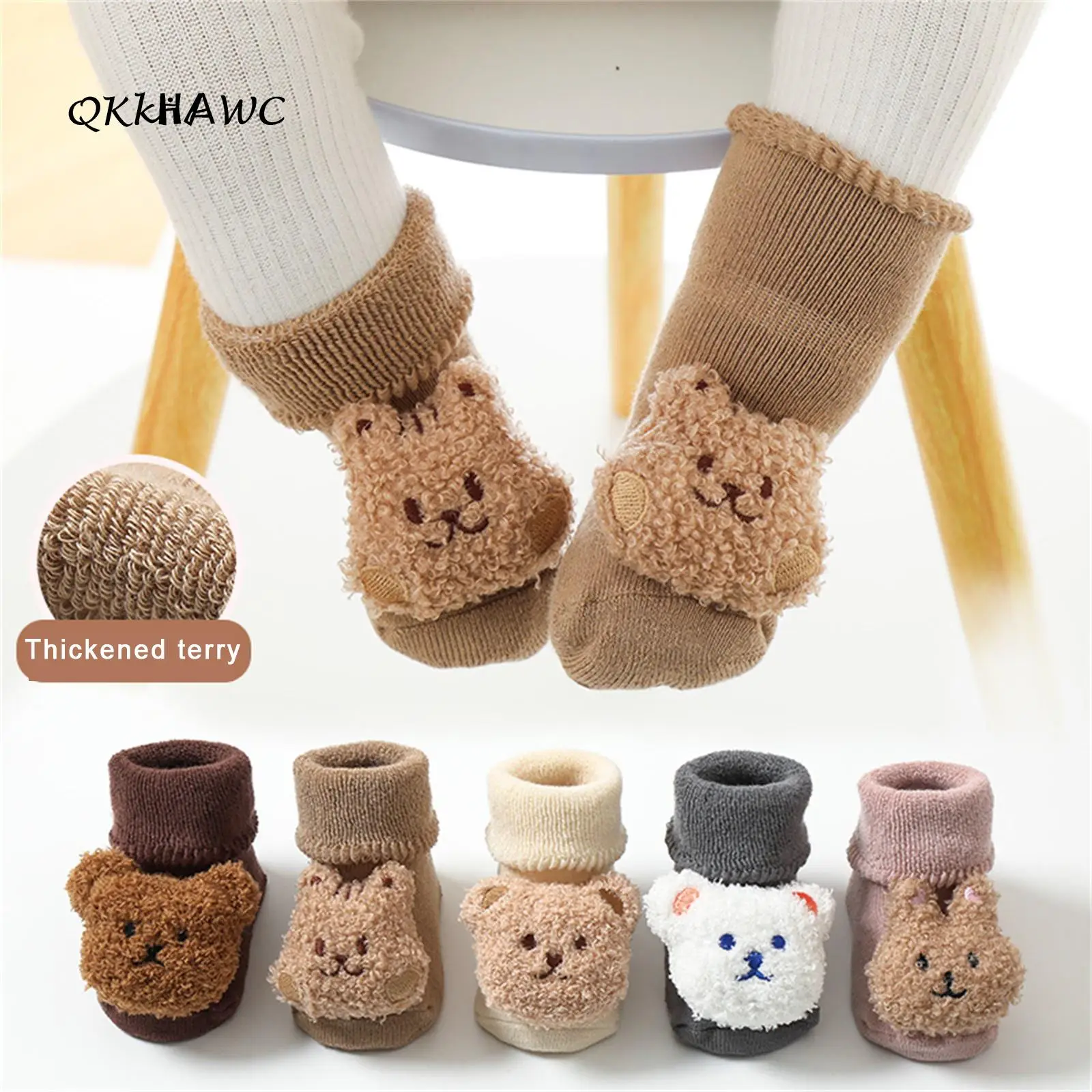 Baby Socks Slipper Socks Kids Newborn Warm Thick Grip Socks Cosy Winter Christmas Socks
