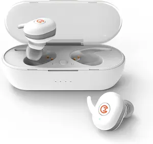 HyperGear Active True Wireless Bluetooth Earbuds + Portable Pocket-Sized Charging Case [Quick Pairing] Noise Cancelling Mic., Built-in Touch Control, HD Stereo Sound, IPX5 Waterproof (White)