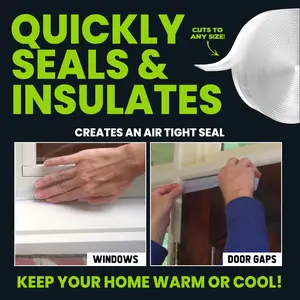 Draft Seal Insulation Tape - Silicone Weather Stripping for Door & Window, Draft Stopper, Bottom & Side Seal - Sealing