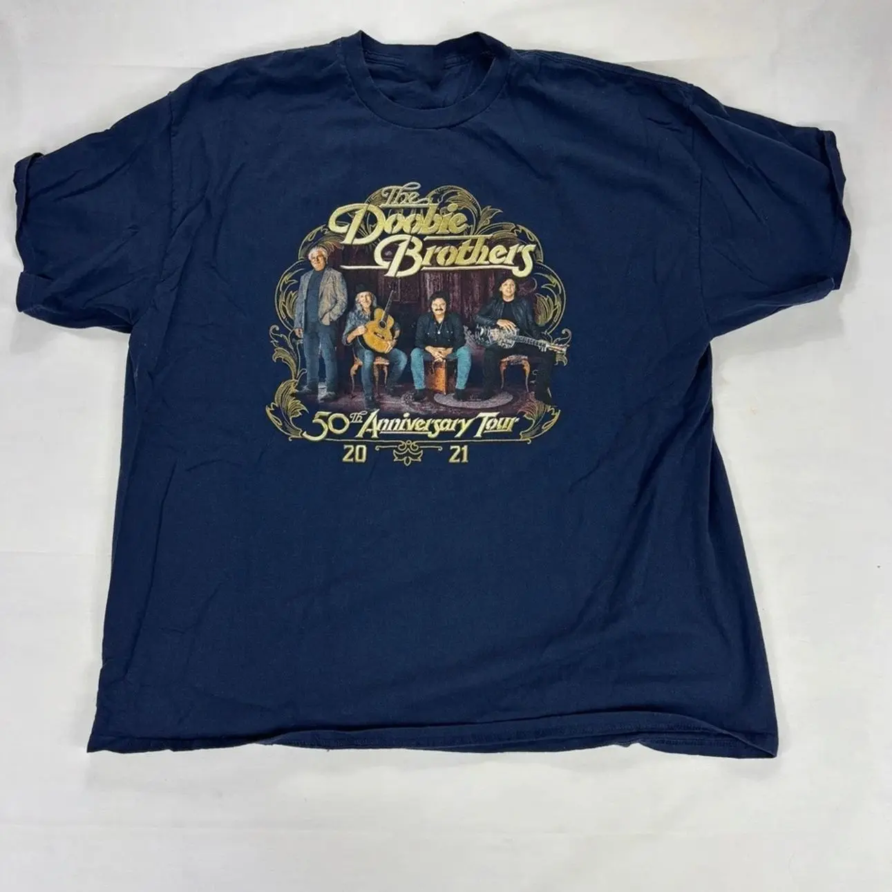 The Doobie Brothers 50th Anniversary T Shirt Navy NZ372 FREE SHIPPING P