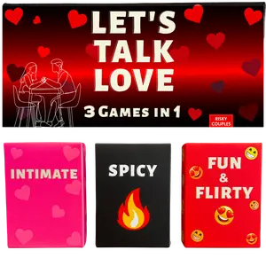 Risky Game Studios Let’s Talk Love Game | Couples Conversation Card Game | 3 Decks, 150 Question & Challenge Cards | Relationship Building Game