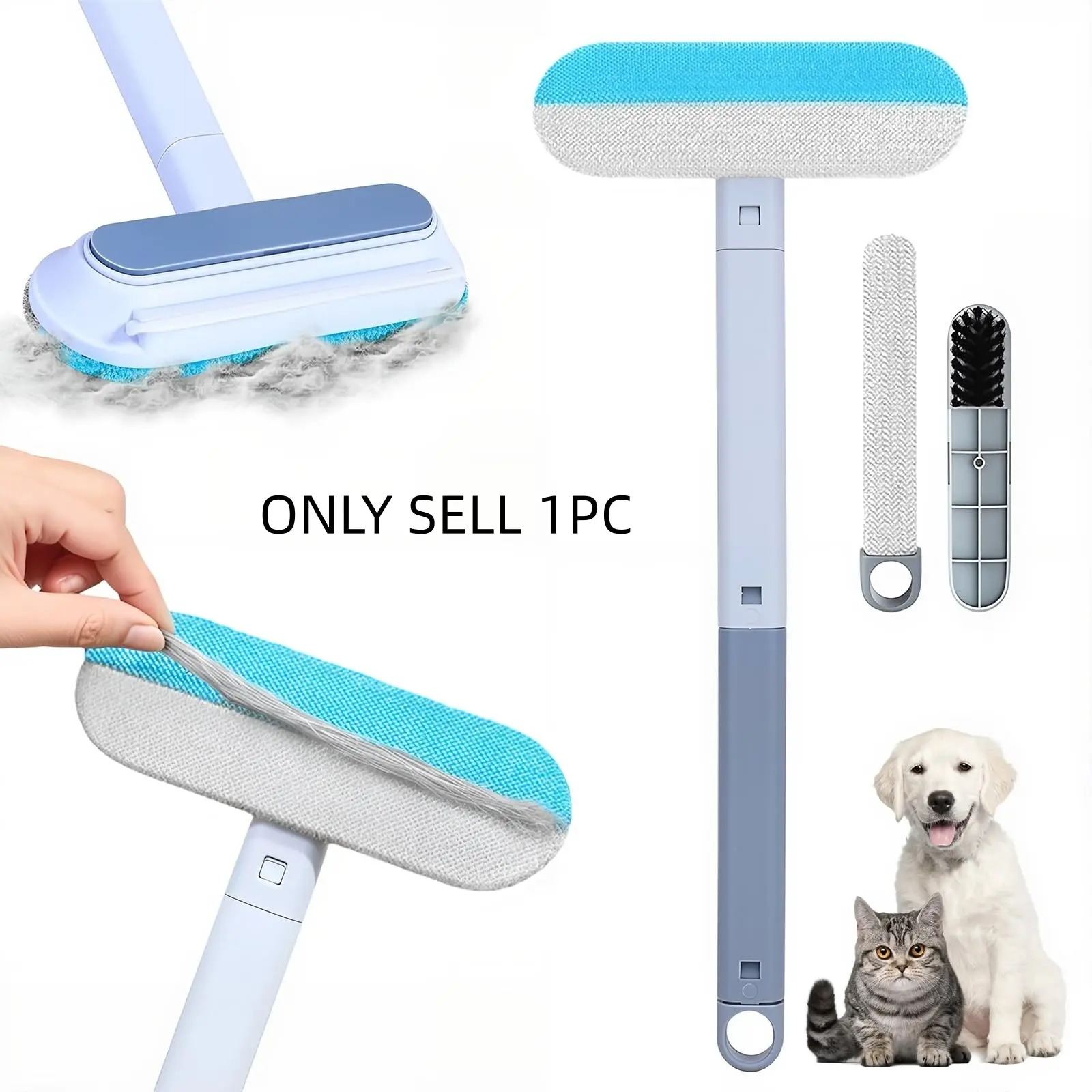 Reusable Pet Hair Removal Remover, Detachable Design, Portable Fur Cleaner, Durable Plastic, Essential Home Cleaning Tool