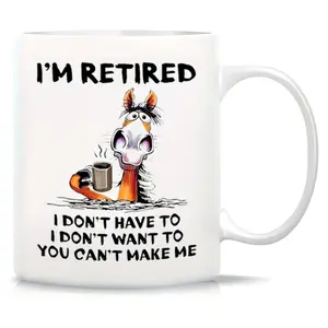 Elegant Black and White Ceramic Mug Featuring Donkey Design Ideal for Coffee Water and Birthday Gifts Perfect Home Decor and Holiday Present