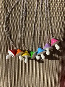 Rainbow Mushroom Necklaces