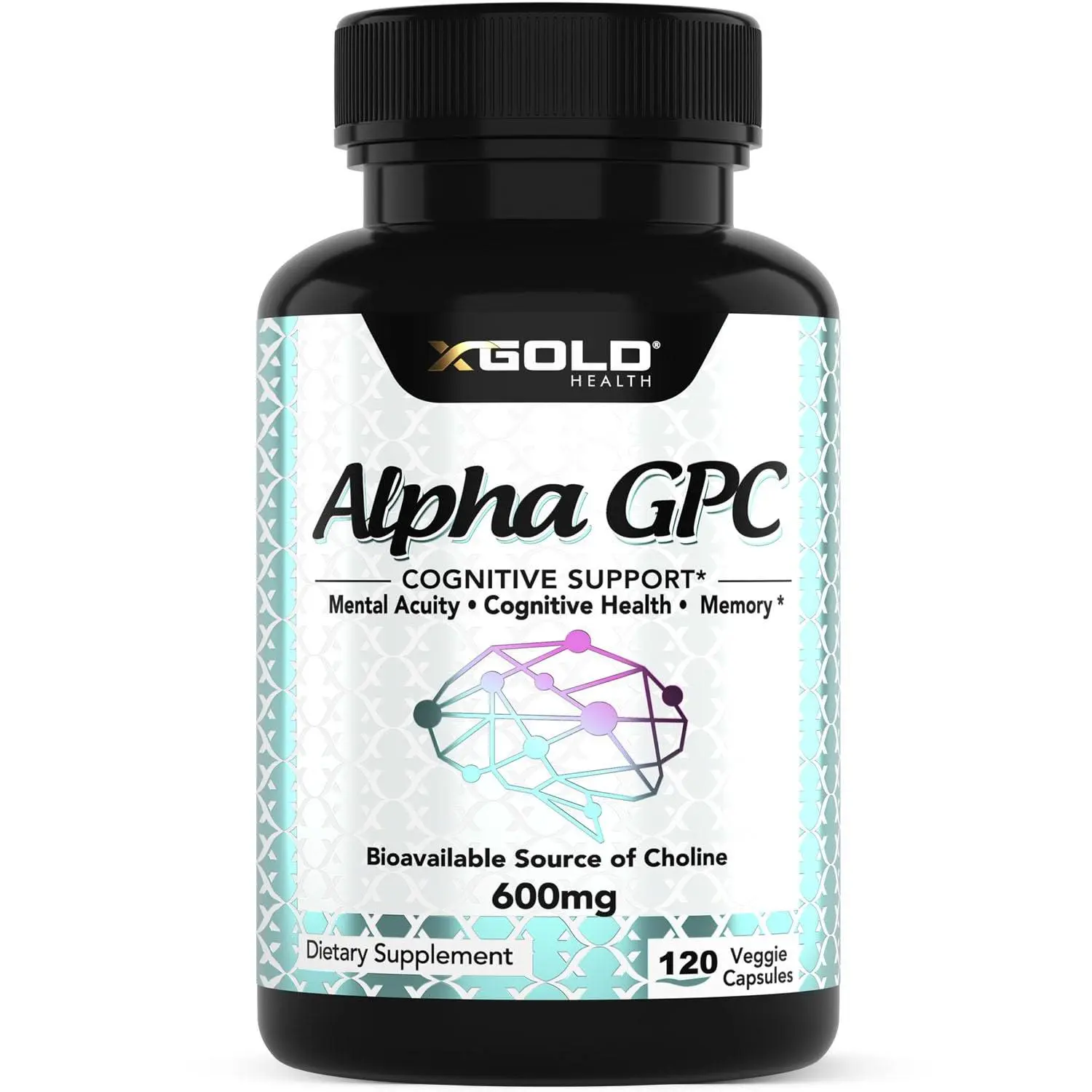 Alpha GPC Choline Supplement 600mg 99 percent Highly Purified Cognitive Enhancer Nootropic