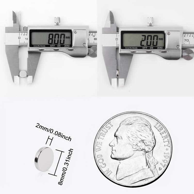 100/200 Pack Small Magnets, Refrigerator Magnets 8x2mm Rare Earth Magnets Neodymium Magnets For Tool, Whiteboard, Kitchen Cabinet