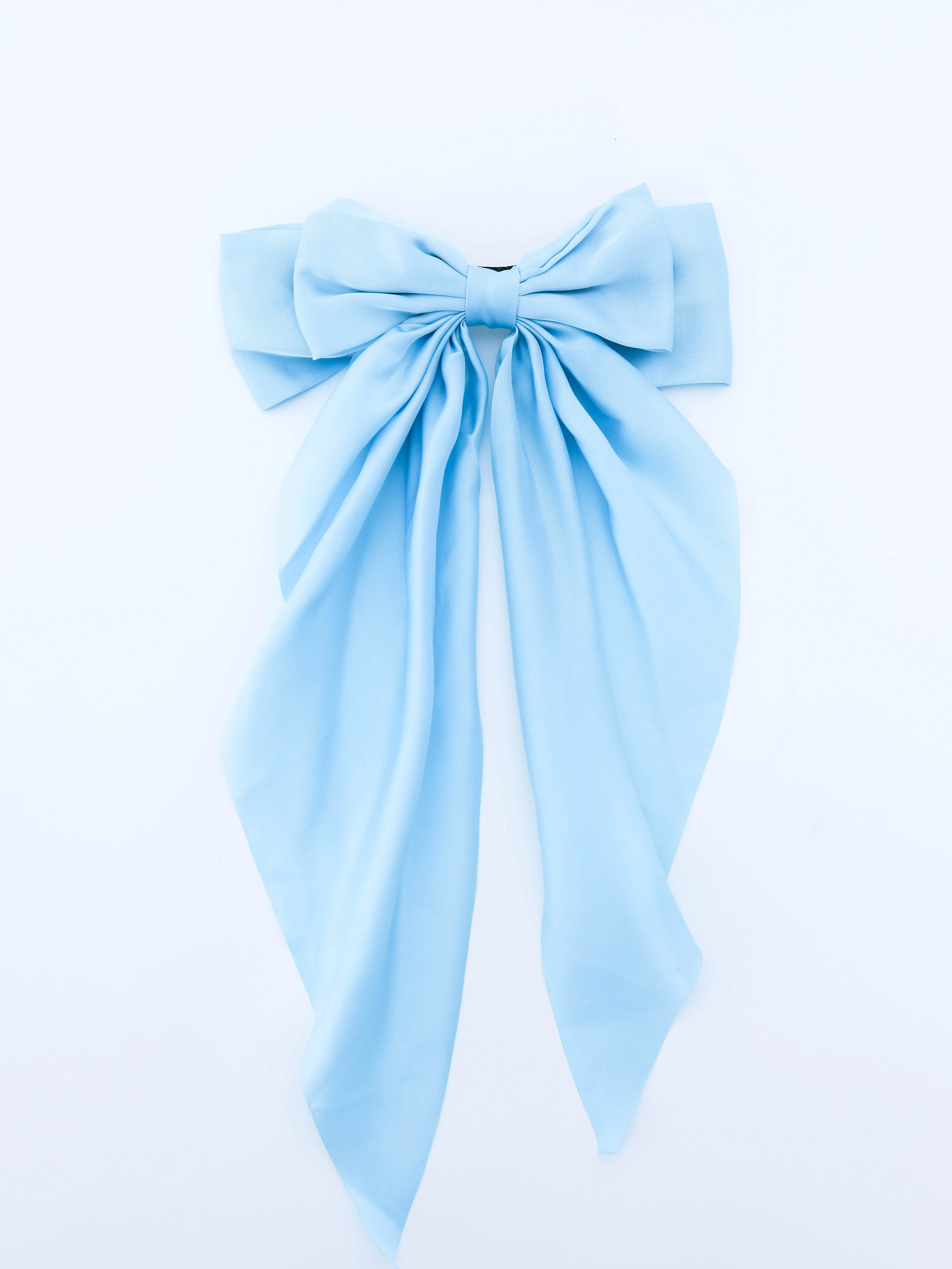 Sky Luxe Reign Bow – Long Black Satin Hair Bow for Sleek, Statement Hairstyles | Elegant, Bold, and Feminine Hair Accessory
