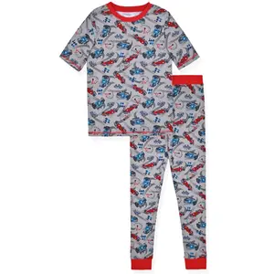 Boys 2- Piece Super Soft Jersey Snug Fit Pajama Set- Racer.