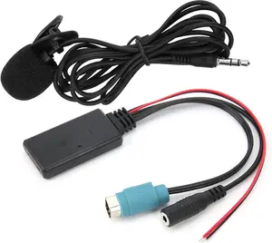 Car Audio Cable, ABS 12V Bluetooth 5.0 AUX Cable Adapter with Microphone for KCE‑236B CDA‑9852/E CDE‑9887/R