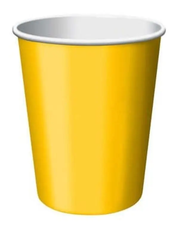 Group 9 oz Hot & Cold Cups, Yellow - 8 per Case - Case of 12