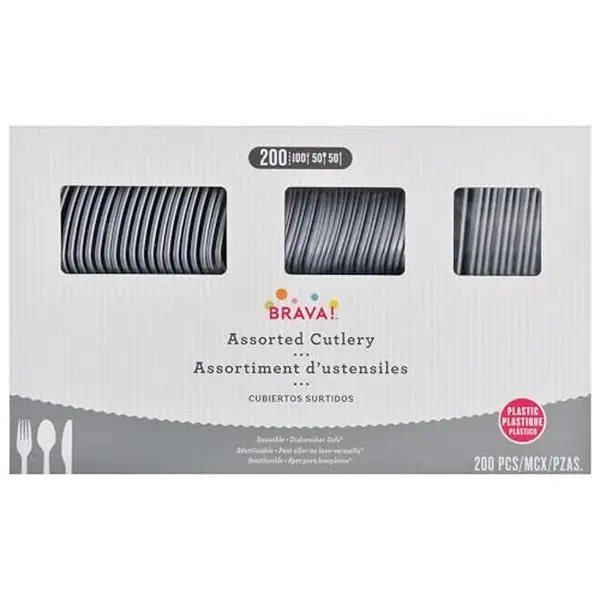 Elegant Silver Plastic Cutlery Assortment Elegant Silver Plastic Cutlery Assortment