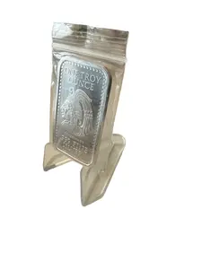 (5 pieces of a set)Clear Acrylic Mini Display Stand Easel – Coin, Bar & Collectible Holder for Showcase & Shelf Display