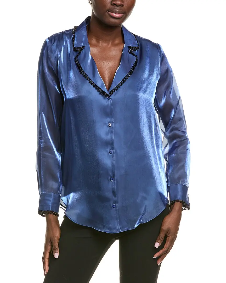 Endless Rose Beaded Collar Relaxed Blouse