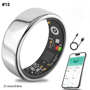 Health & Fitness Tracking Ring| Sleep Monitor| 5-Day Battery & IP68 Waterproof| Black,Smart Wearable Ring: Your 24/7 Companion for Wellness Insights.Viral TikTok Smart Ring - Bluetooth Connected Wearable Tech for Daily Use