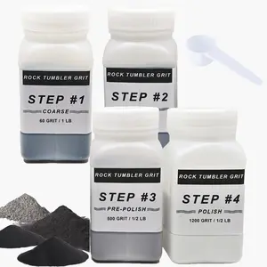 3LB Rock Tumbler Grit Set Coarse to Final Polish Refill Kit for Any Tumbler & Stone Polisher Easy Storage Beginner Friendly 4-Step Grit Kit