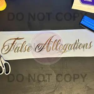 False Allegations Decal - Windshield Decal for Cars & Car Accessories