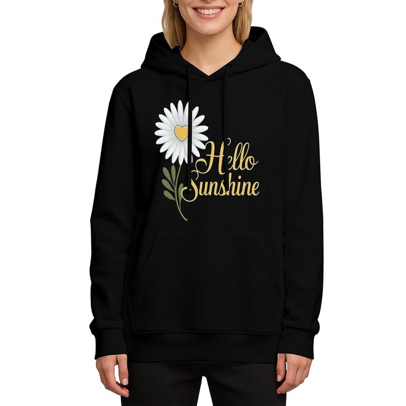 Women's 2-Pack Hello Sunshine Hoodies with Pockets - Cute Daisy Graphic Casual Fitted Pullover Sweatshirts, Soft Comfortable Everyday Cottagecore Loungewear, Spring Fall Outfits Gifts for Her Womenswear Day Flower Style