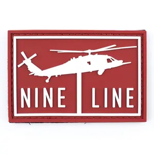 Nine Line Drop Line PVC Patch - 2" x 3'' Badge - Hook Backing Design - Easy to Apply and Remove - Hats, Uniforms, Bags, Vests - Waterproof, Heat and Fading Resistant - Patriotic Patch Nine Line Patch