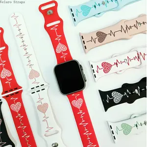 Two-Tone Engraved Silicone Watch Strap, Full Series Sports Replacement Wristband for Smart Watch 38/40/41/42/44/45/46/49mm