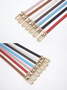 Women's PU Leather Belt Buckle Clip, Casual Plain Design, Versatile Fashion Accessory for All Seasons, Trendy Waistband Decoration, Modern Buckle Belts, Stylish Belts