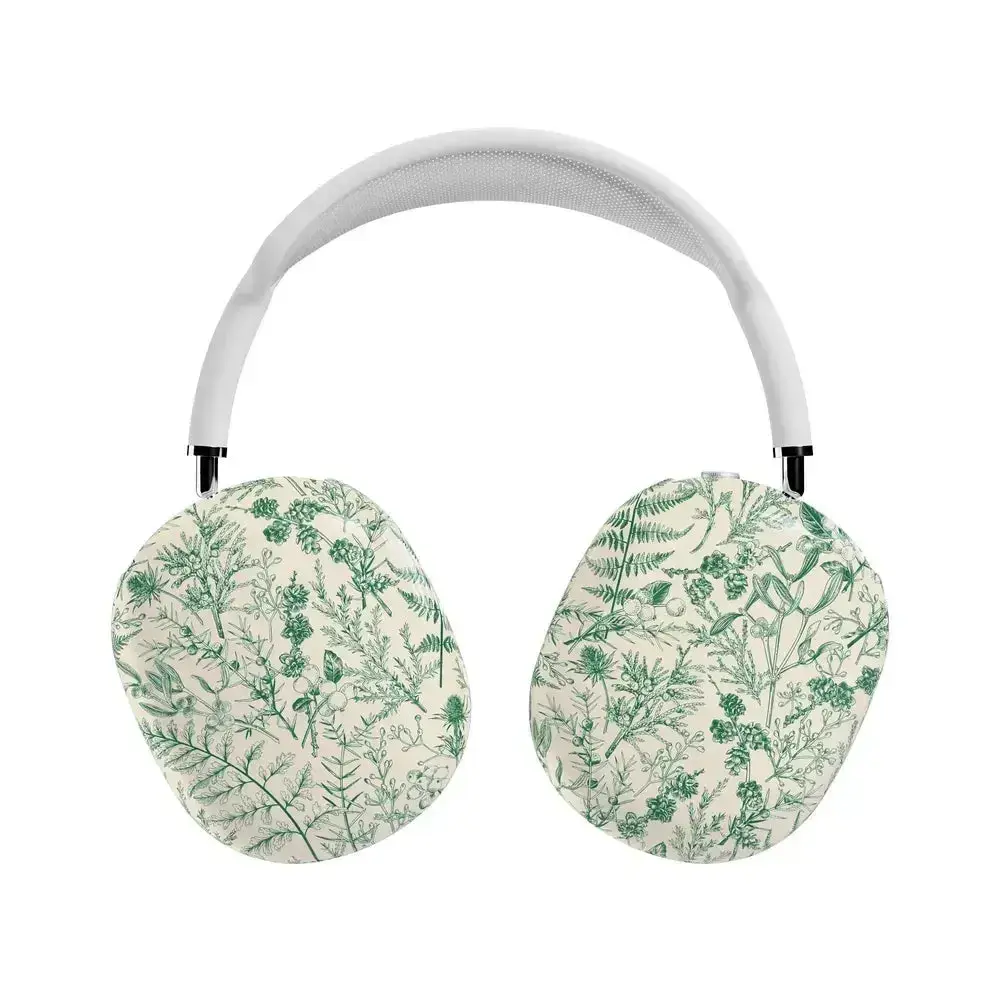 Casely AirPods Max Case | Snap-On Hard Shell Covers | Sage Garden | Green Floral