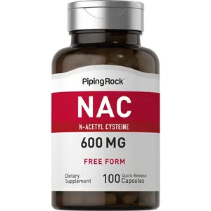 Piping Rock NAC Supplement N-Acetyl Cysteine | 600mg | 100 Capsules | Free Form Pills | Non-GMO, Gluten Free Supplement