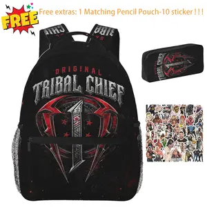 Original WWE Backpack Spacious Ultra Light Roman Reigns Shoulder Backpack, Utility Tribal Chief Laptop Backpack for Men Women, School Bag for Work Hiking Travel