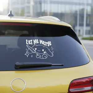 Let Me Merge Cinna Vinyl Decal Cute Girly Car Sticker Cute Girly Bumper Sticker Kawaii Car Decal Sticker Cute Dog Sticker Decal Cinna
