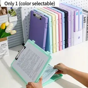 A4 File Organizer with Clip, Multi-Color Polished Plastic, Lightweight Durable, Ideal for Student Papers and Office Documents, Easy Access and Storage, Office Supplies