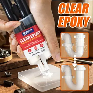 Industrial Grade Epoxy Resin Adhesive, Heavy-Duty Two-Part Fast-Curing Low Viscosity Strong Bonding Transparent for Metal Wood Furniture Repair DIY Projects