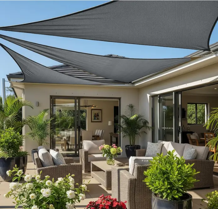 Triangle Shade Canopy Sail, Dark Grey | 	1 0' x 1 0' x 1 4'