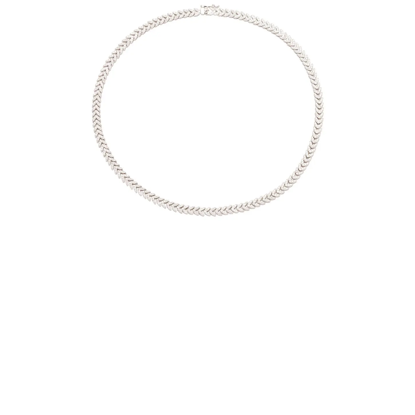 SHASHI Brick Tennis Necklace in Diamond