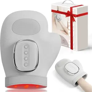 Smart Hand Massager with Adjustable Heat and Pressure, USB Rechargeable Finger Massager, Wireless Portable, 3 Massage Modes, Ideal Gift for Holidays