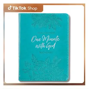 One-Minute With God For Women 365 Daily Devotions for Refreshment and Encouragement Teal Faux Leather Flexcover Gift Book Devotional w/Ribbon Marker --  Ronald A Beers - Imitation Leather Covered Prayer Everyday Life