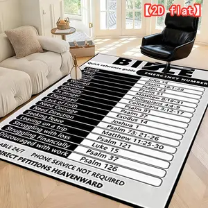 2D flat best-selling Bible emergency reference guide machine washable indoor/outdoor soft and comfortable mat, Decorative Rug, suitable for living room, bedroom, corridor Living Room Rug