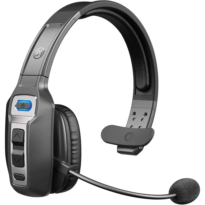 Trucker Bluetooth Headset with AI Noise Cancellation Microphone, Trucker Headset with 65Hrs Talk Time & Mute Button, Multipoint Connection, Bluetooth Headsets Fit for Truck Drivers/Cell Phones