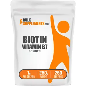 BulkSupplements - Biotin Vitamin B7 Powder - Healthy Hair, Skin, & Nails - 250g - 1g per Serving BulkSupplements - Biotin Vitamin B7 Powder - Healthy Hair, Skin, & Nails - 250g - 1g per Serving
