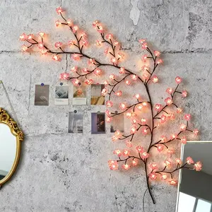 LED Sakura Vine String Lights, Glowing Cherry Branches, Bendable LED Tree Lights, 8 Flash Modes, USB Powered, Indoor Atmosphere Decor, Warm Light