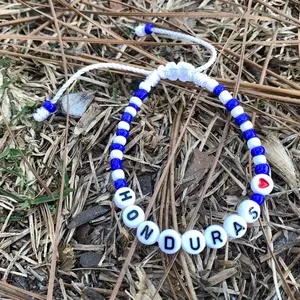 Unisex Honduras Love Bracelet White and Blue