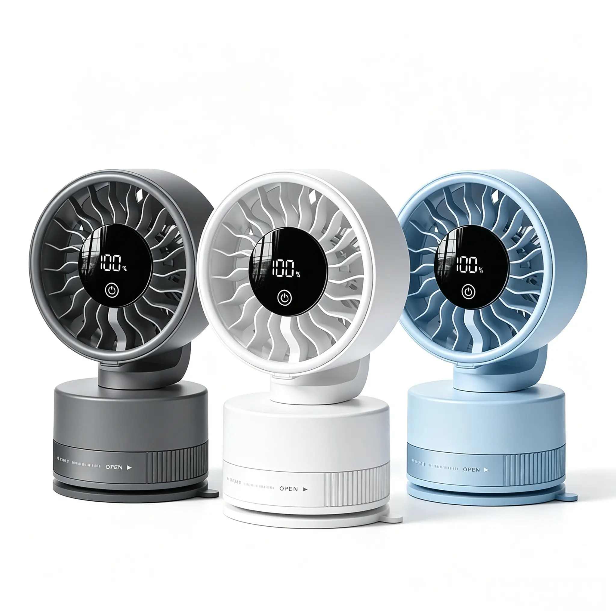 2026 New Model 4000mAh Rechargeable Portable Fan with Clip – 100 Speeds Touch Control, LED Display, 360° Rotating Silent Turbine Fan, Suitable for use in the kitchen, baby carriage, travel, camping, golf, gym. A small battery-powered USB fan.