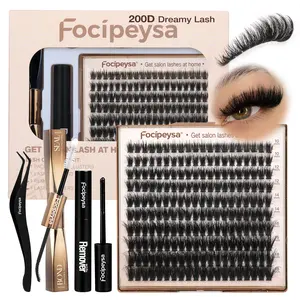 Focipeysa 200D Lash Clusters | Dreamy Volume Lash Clusters | Resuable  Clusters Lashes | Beginner Friendly | D Curl DIY Cluster Lashes for Flawless Makeup | Salon-Level Volume Lash Extensions at Home