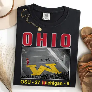 Brutus Ohio State Snow Fan Football Comfort Colors Shirt, Brutus vs Michigan Game Day T-Shirt, Ohio Football, Erase The M Ohio State Rivalry